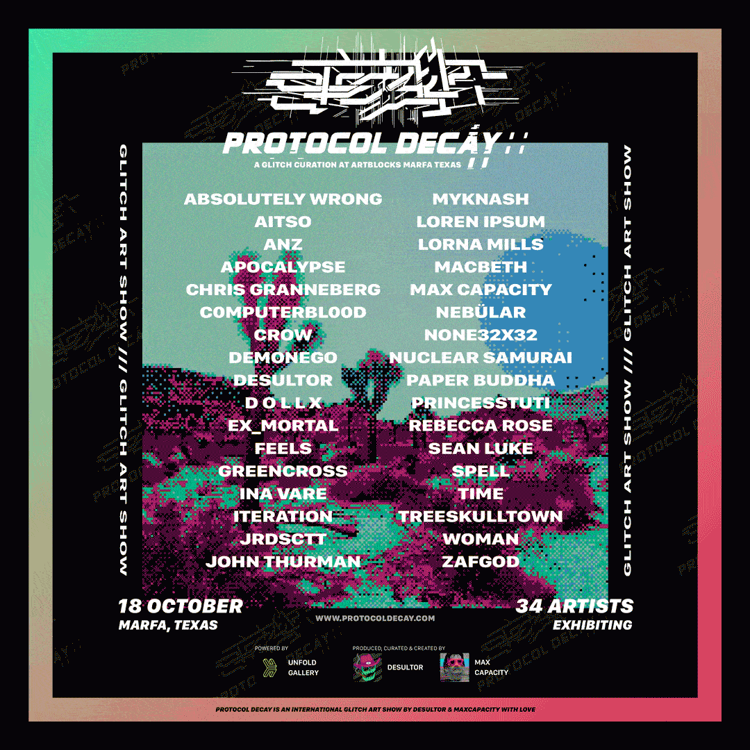 PROTOCOL DECAY: MARFA 2025 poster